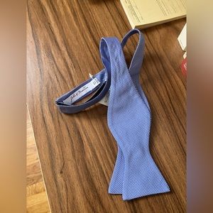 John W. Nordstrom silk bow tie, blue polkadot